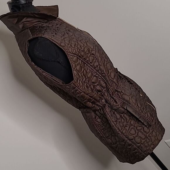 Casual identity  sz M brown zip front drawstring waist vest - Picture 3 of 7